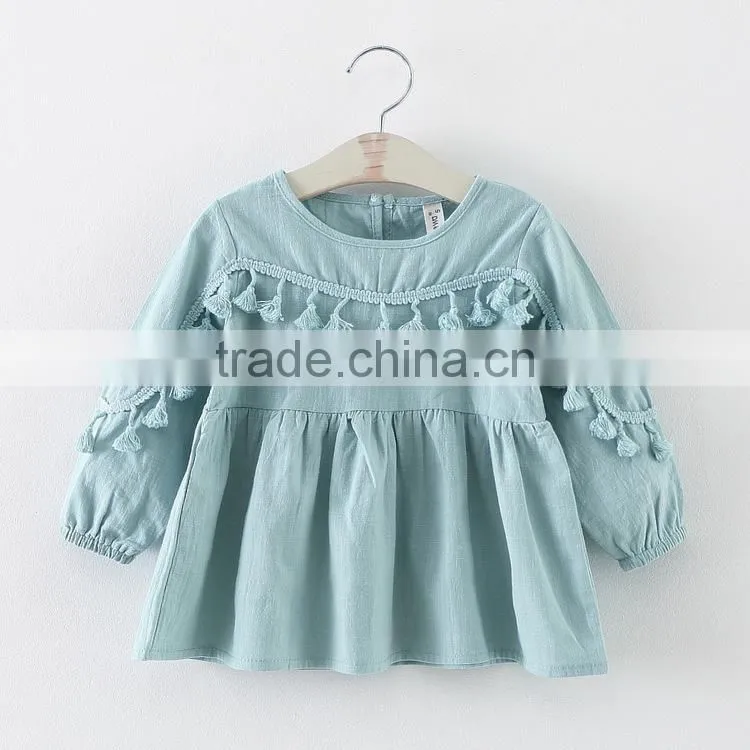 Baby Clothes wholesale Hot sale chiffon cheap 2017 clothing Children's Boutique long sleeve pink summer girl princess girl dress
