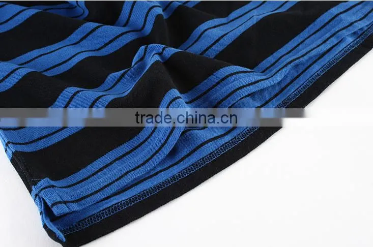 Custom Blue black cotton Striped golf apparel for men