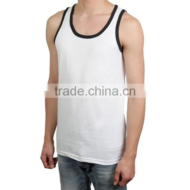 Latest Design Fashion Gym Wholesale 100 Cotton Blank Mens Tank Top