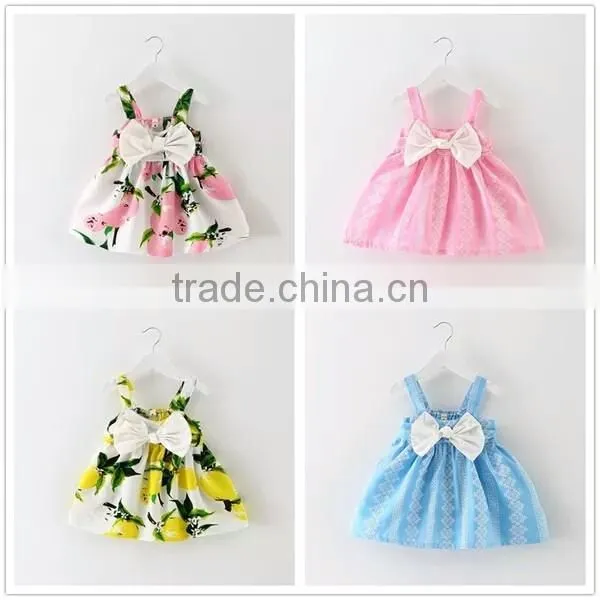 Names of OEM fashion design small girls dress with big bowknot appliqued kids fashion clothes games