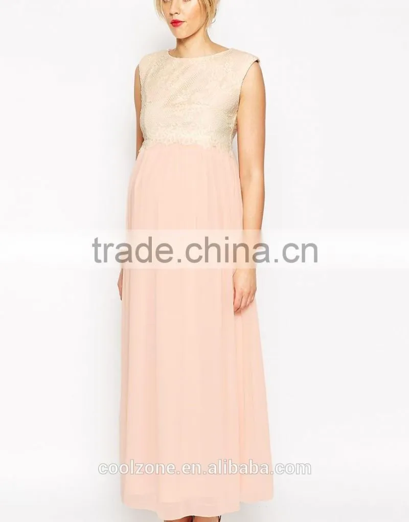 Fully lined little Mistress chiffon maxi dress for maternity dress 2015