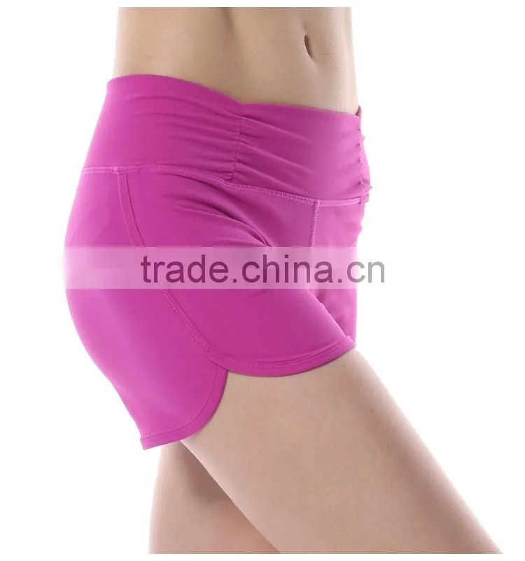 High quality women gym shorts custom fitness yoga pants in guangzhou manufacturer