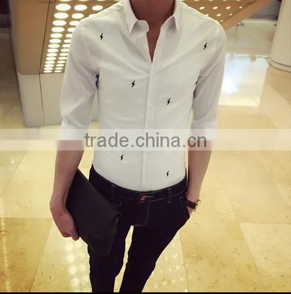 Embroidery menswear teenagers blank shirts