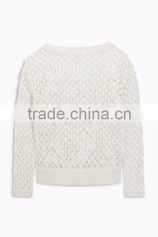 Latest Fashion Solid Color Special Pattern Girls Sweaters 2017