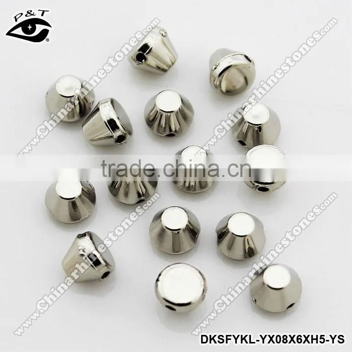 8x6mm silver cone shape sew on spike studs for shoes clothing