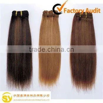 Yaki human hair weft/two tone hair weave extensions
