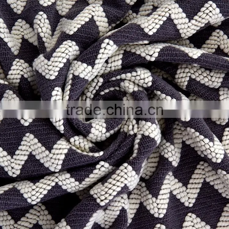 100% acrylic blanket plaid crocheted wholesale throw blanket