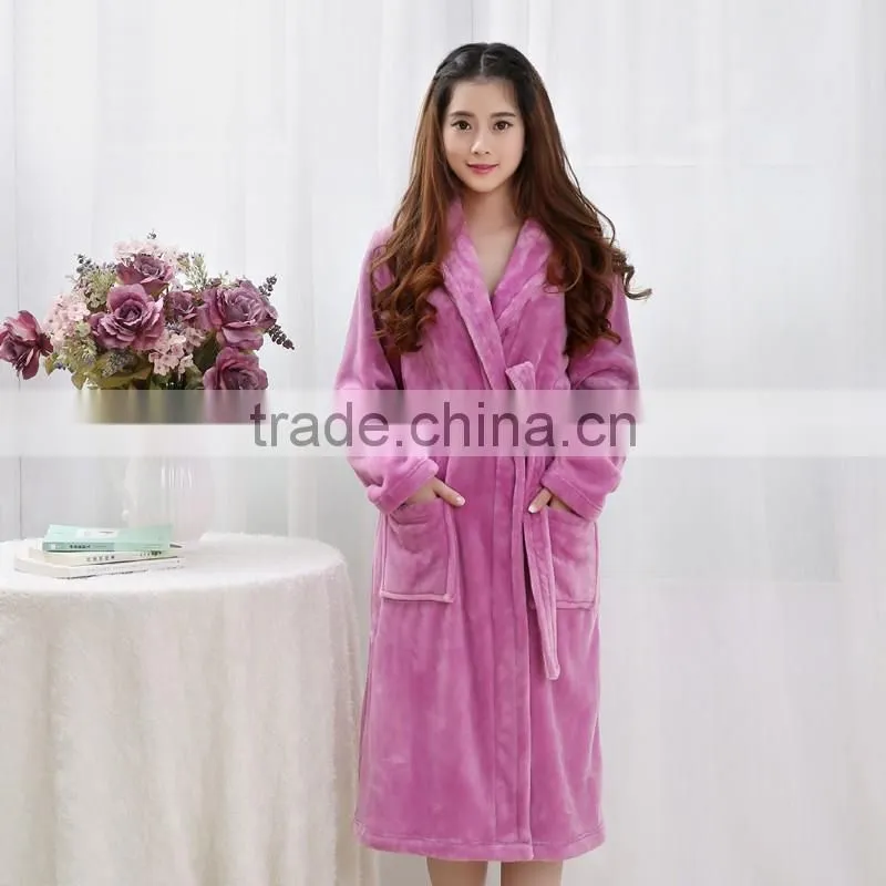 microfiber coral velvet bathrobes for women