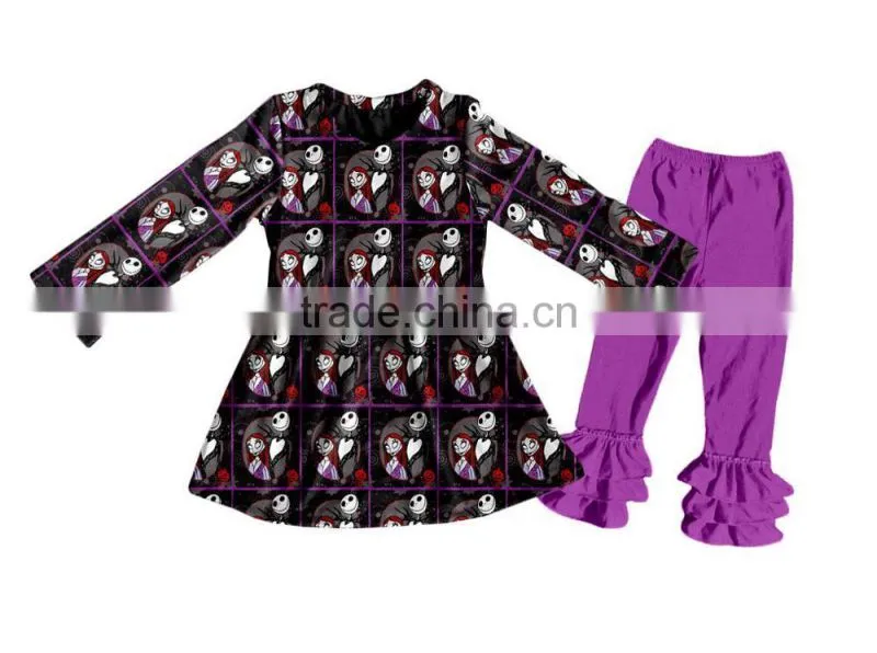 Children's cotton clothes halloween outfit wholesale remake polka dot clothes suit sets fall children clothing