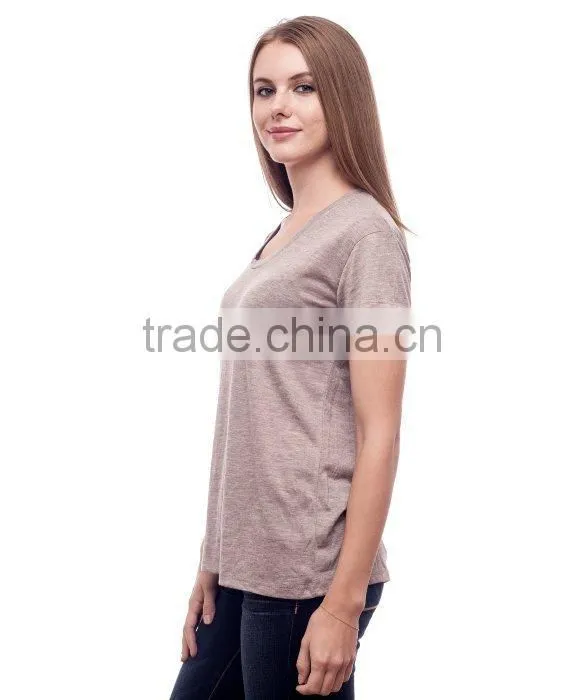Wholesale Fashion Womens Lastest Design T-Shirt,Custom Casual Pure Color Plain T-shirt For Women