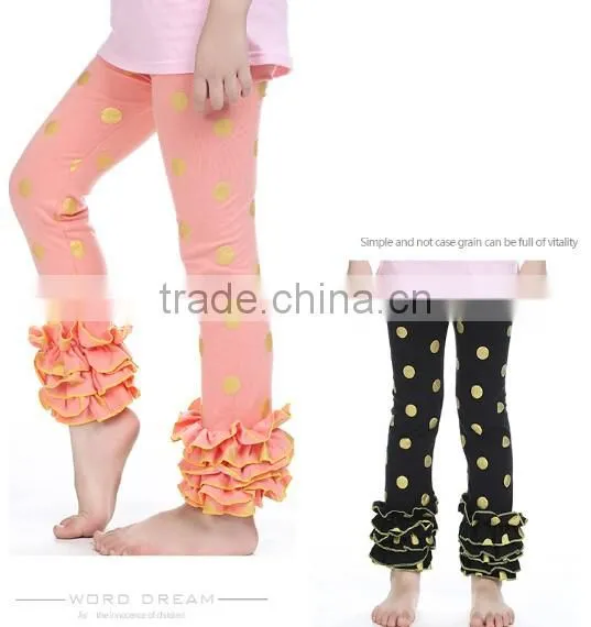 Whoelsale Stripe Cotton Autumn Girl Outfits Ruffle Leggings