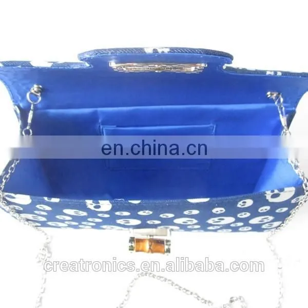 CR Sample available western styles jeans material envelpe shape skull pattern popular luxury denim fabric handbags