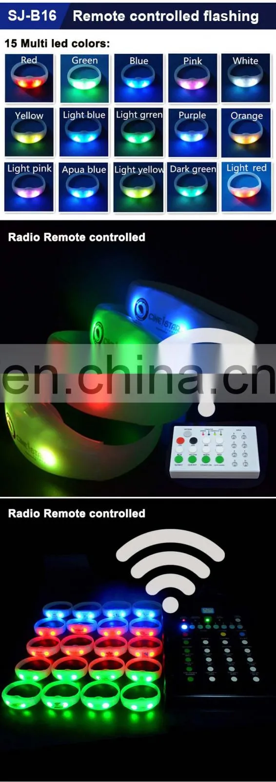 Hot Selling New Design Custom Logo Bracelet Light Factory From China