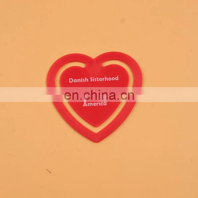 Bookmark plastic bookmark heart shape plastic bookmark