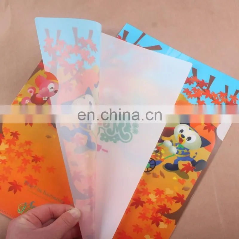 Creative design Plastic A4 L shape 3D lenticular file folder for student