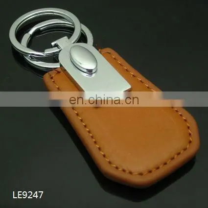 Custom PU leather keychain with printing your logo metal keyring