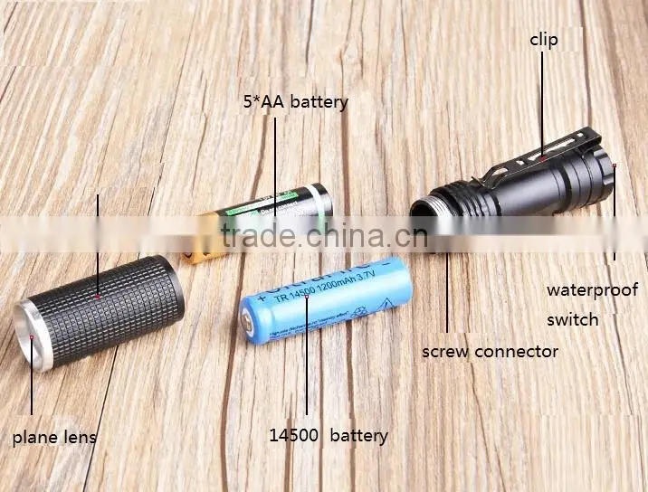 5W waterproof shockproof led aluminum flashlight
