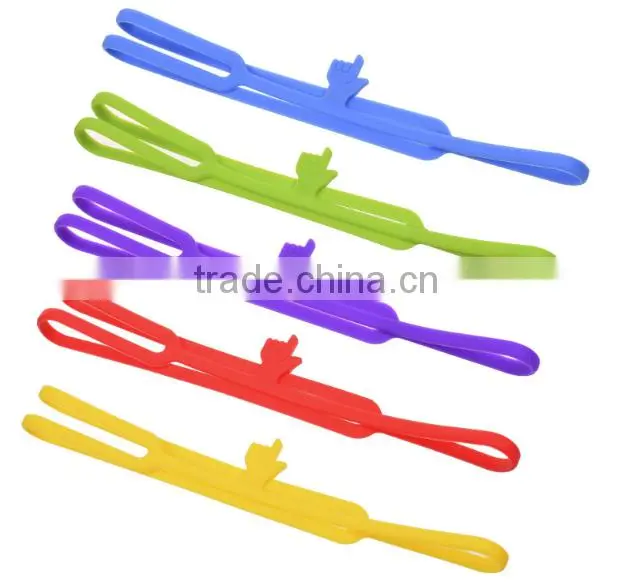 LOT color rubber elastic book band standard bookmark size silicone clever bookmarks