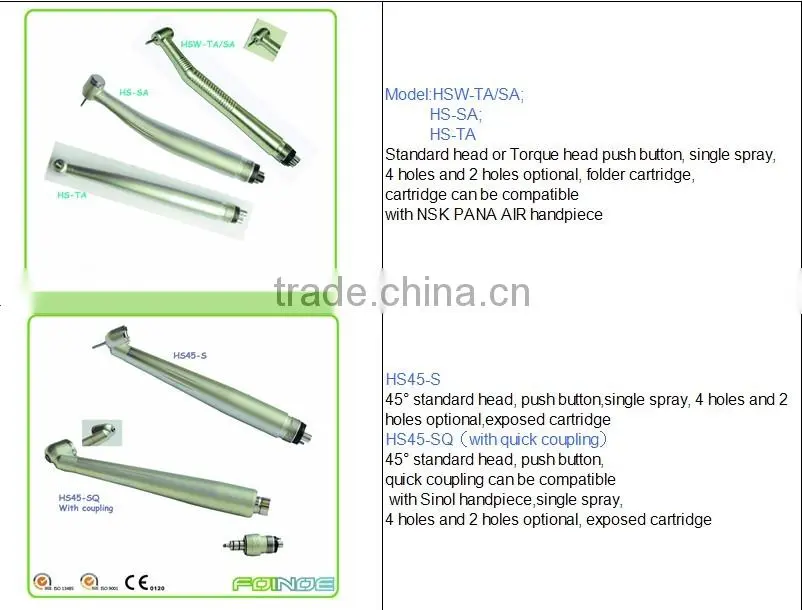 CE Approved high speed handpiece dental