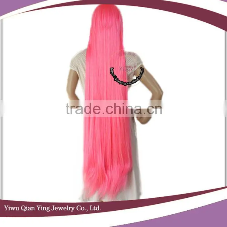 very long japanese straight pink cosplay wigs