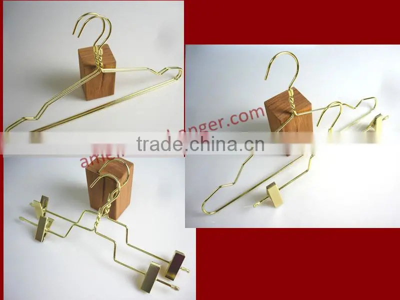 Metal clips hanger gold pants hanger metal for skirts
