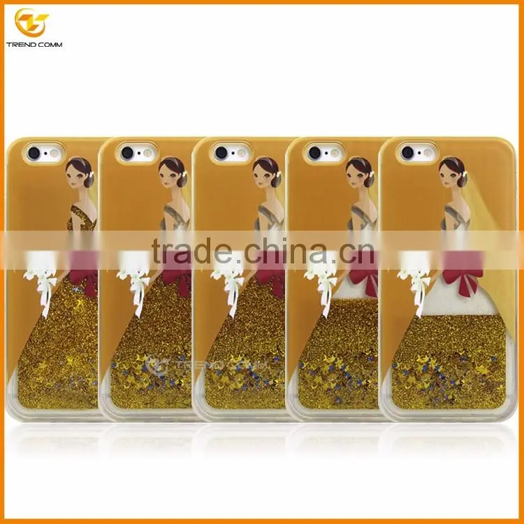 china supplier wedding dress liquid for iphone 6 glitter cover case