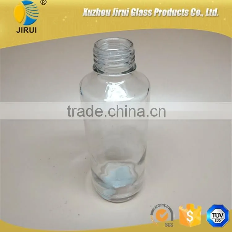 250ml glass water bottle with black cap