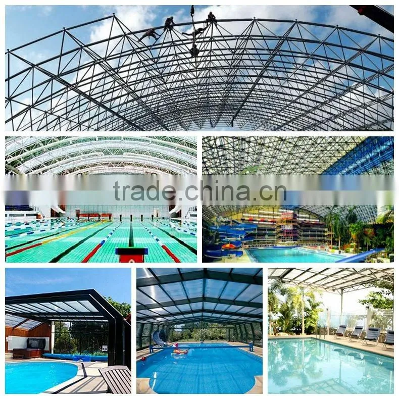 Light steel frame swimming pool roof