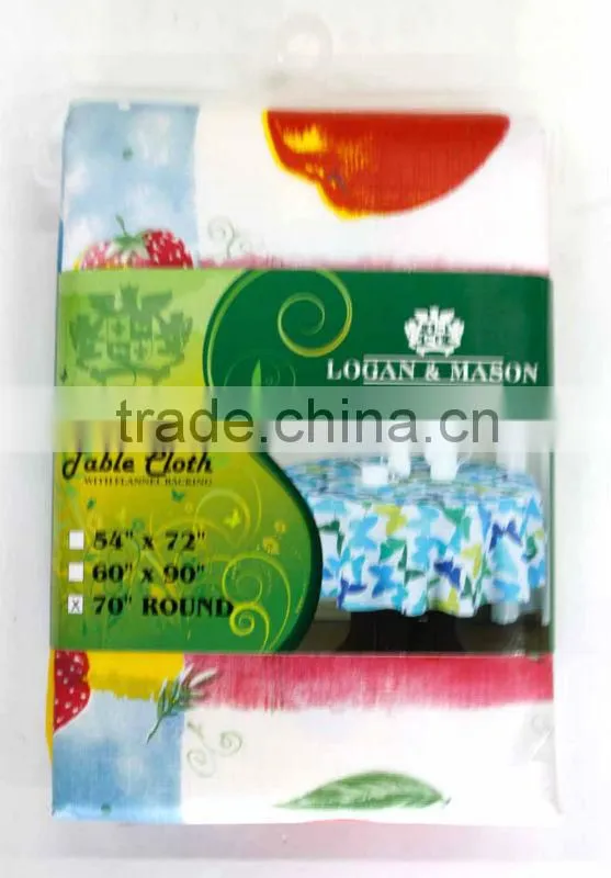 1PC PEVA Flannel Back Vinyl Table Cloth