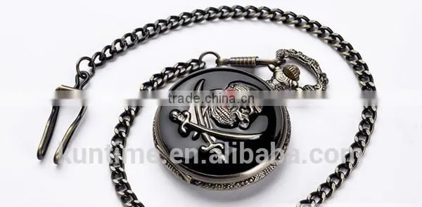 mechanical pocket watch with skull design antique pocket watch