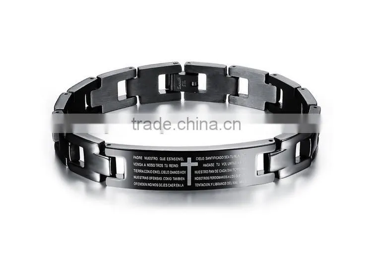 The Spanish cross in the bible the Lord's prayer bracelets corrosion of stainless steel bangles for men