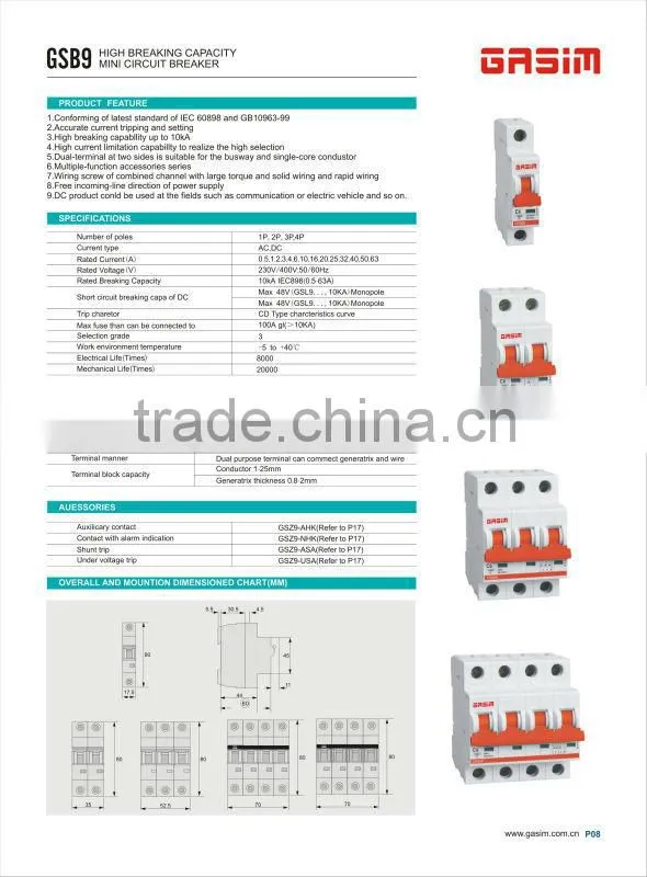 2014 best sell automatic reset circuit breaker
