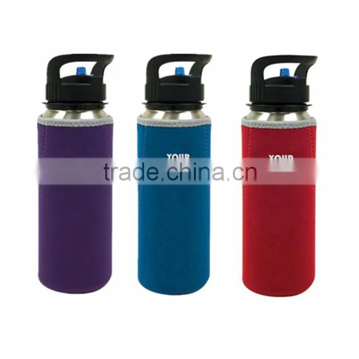 neoprene bottle sleeve for hot water bottle, soft and insualting with lanyard, any printing