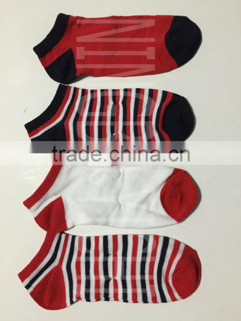 black red & white lines women socks