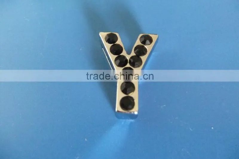 18mm Slide Letters with Black Rhinestone