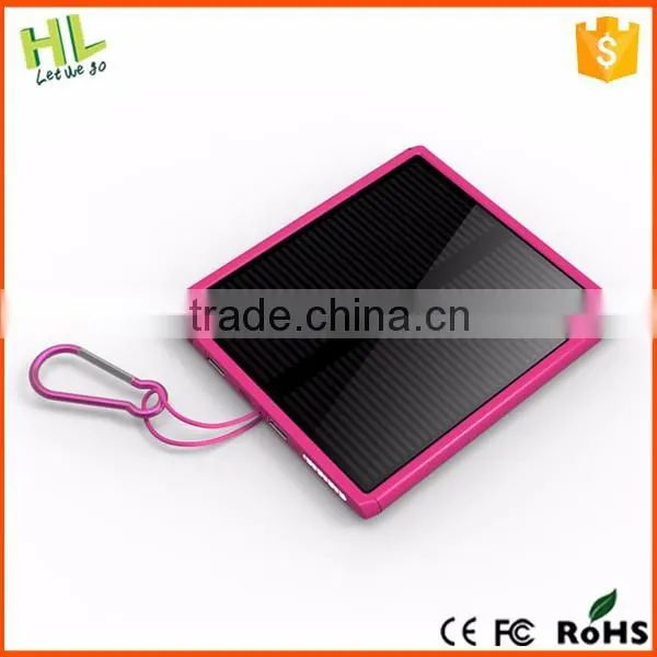New arrivel 2015 hot sales gadget metallic solar power bank 20000mah