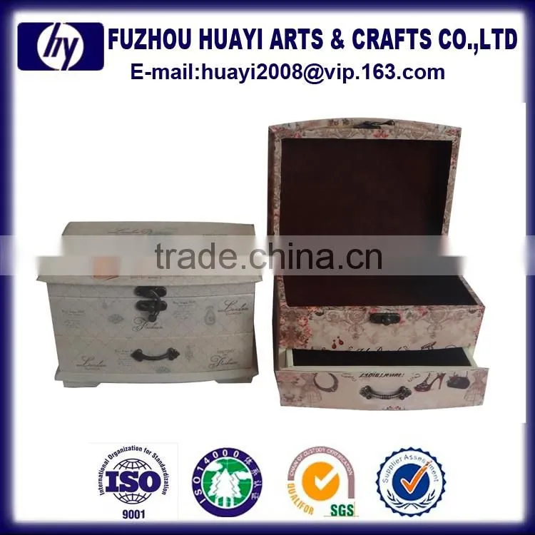 Christmas gift Wooden paper jewelry box with nature color wooden jewelry storage for ring storage MDF box