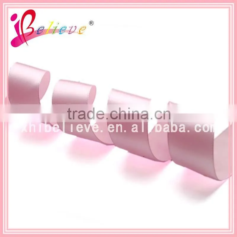 Pink tone polyester satin solid ribbon wholesale pre made ribbons ornaments