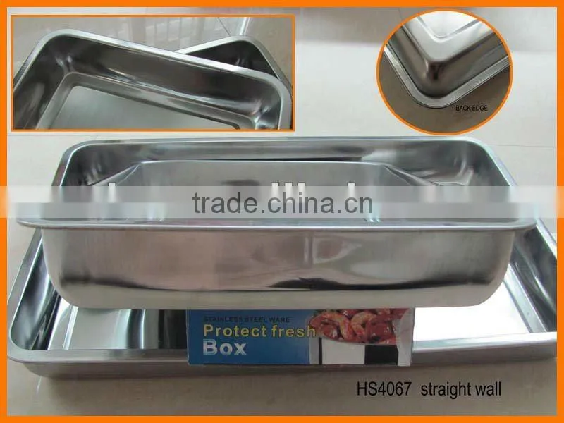 HS4067 Stainless Steel Square Tray, 7cm Height Baking Tray and Serving Tray
