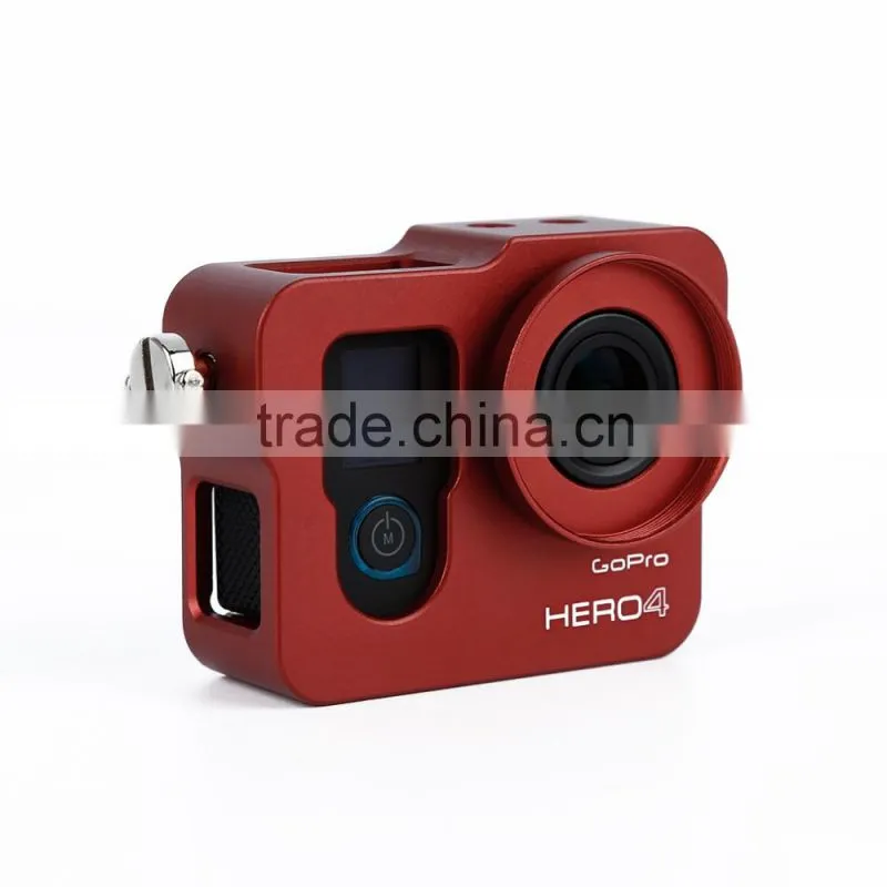 Red Metal CNC Aluminium Protective Case Shell for Hero4 HERO3+