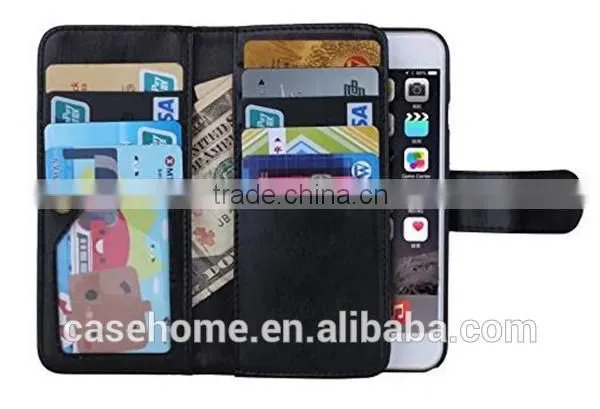 Multi Function Detachable Wallet Flip Cover for iphone 6 plus