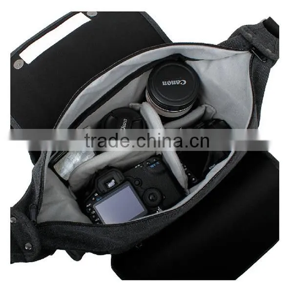 Waxed canvas shoulder dslr camera bag hidden camera bag