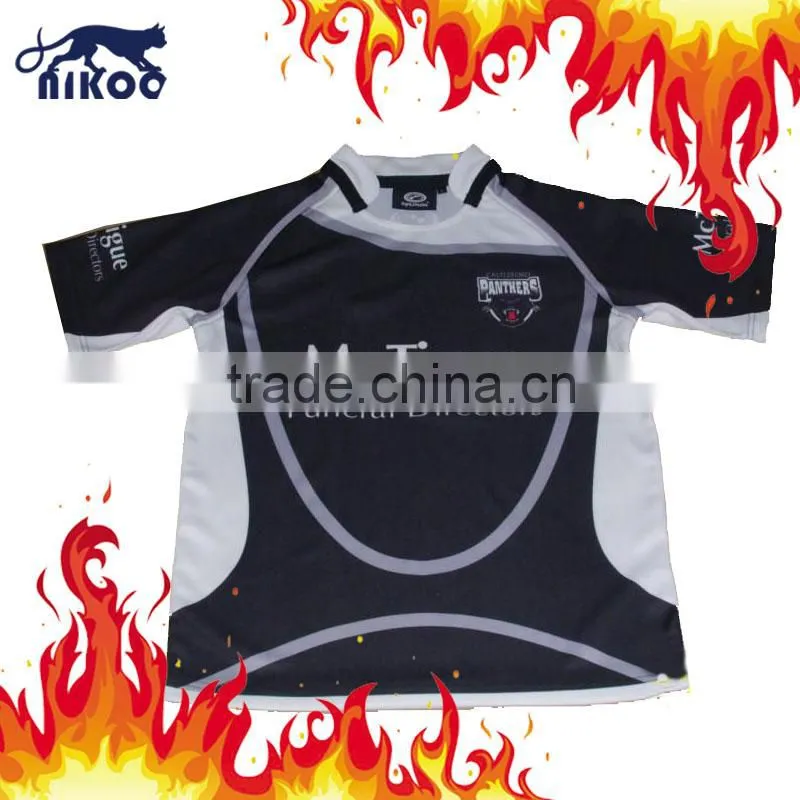 100% polyester cool dry sublimated printing men's rugby football jerseys