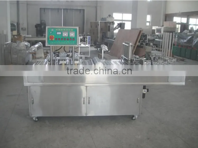 (Skype: hnlily07) 2 Cups Stainless Steel Automatic Filling and Sealing Machine for Pudding Jelly