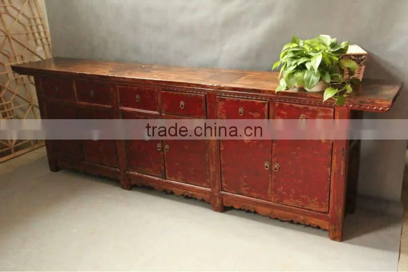 Chinese antique red TV cabinet