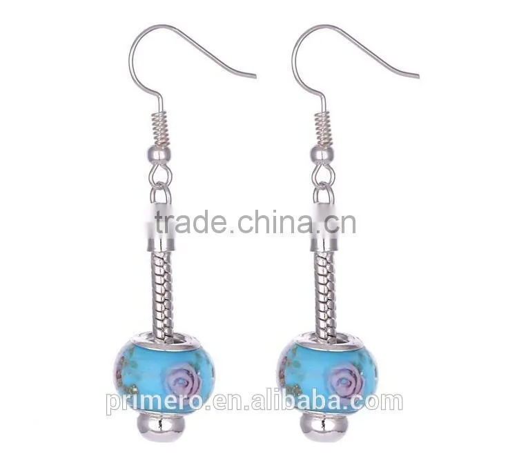 New Arrival Crystal Ball Spiral Dangle Earrings For girl