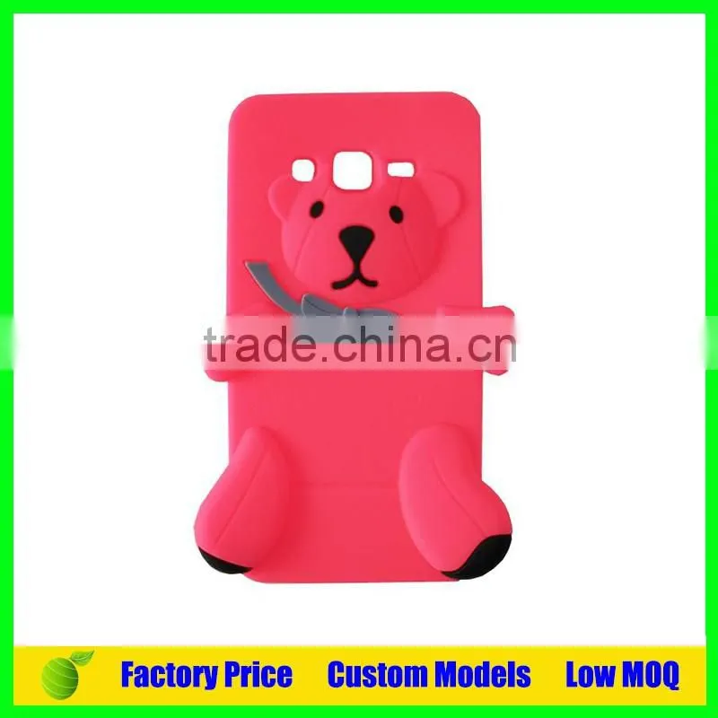 Lovely bear blu Silicone 3d phone case mobile cover for Iphone SE cell phone case back cover