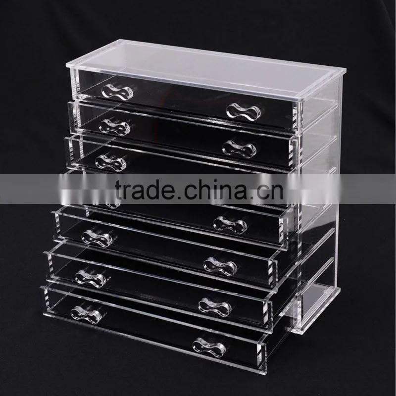 7 tier fine clear acrylic storage boxes drawers for daily life