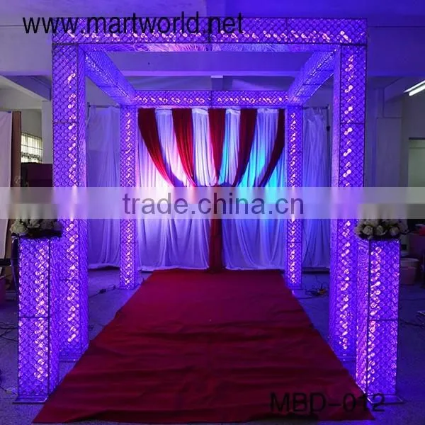 luxury silver suqar party decoration wedding stage mandap decoration crystal wedding arch for weddings, party , event(MBD-012)