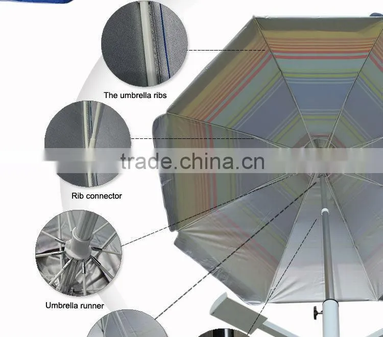 240CM*8K color bar fibre glass umbrella